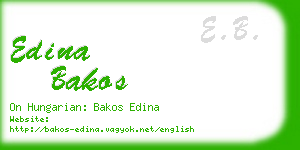 edina bakos business card